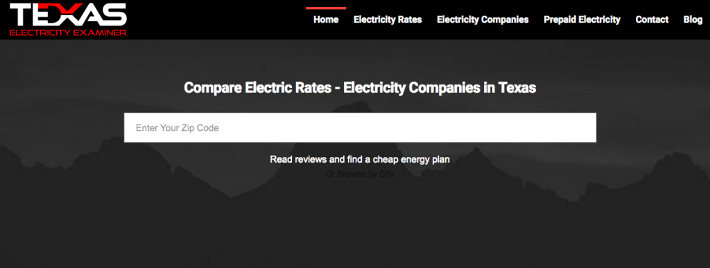 Texas Electricity Examiner Search Bar